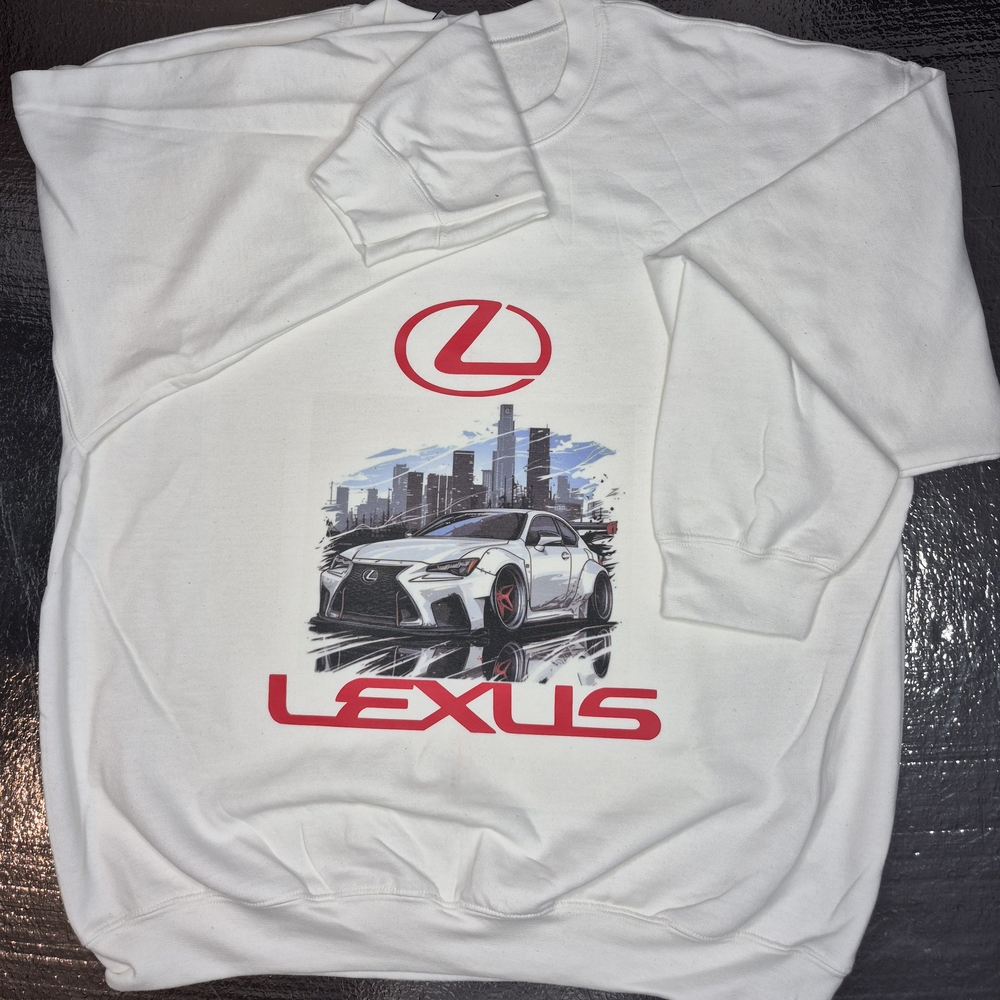 Lexus White Sweatshirt with Red Logo